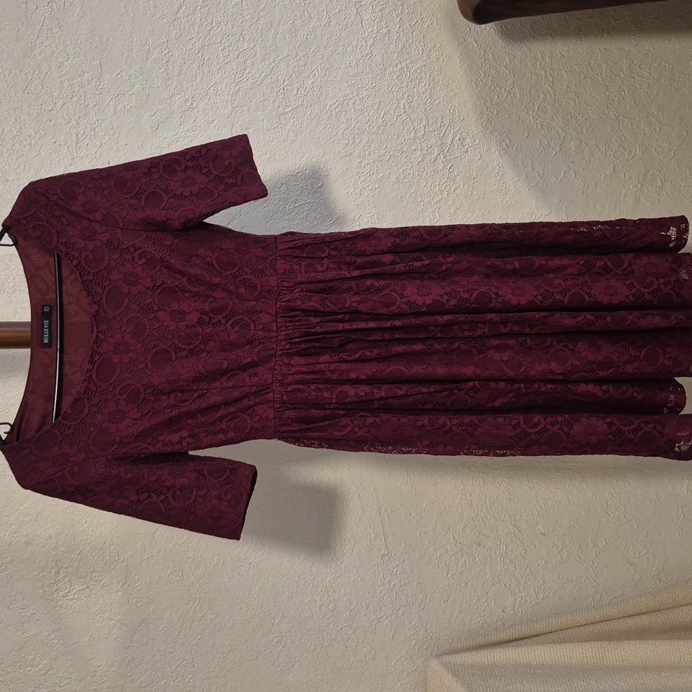 Mikarose Burgundy Floral Dress